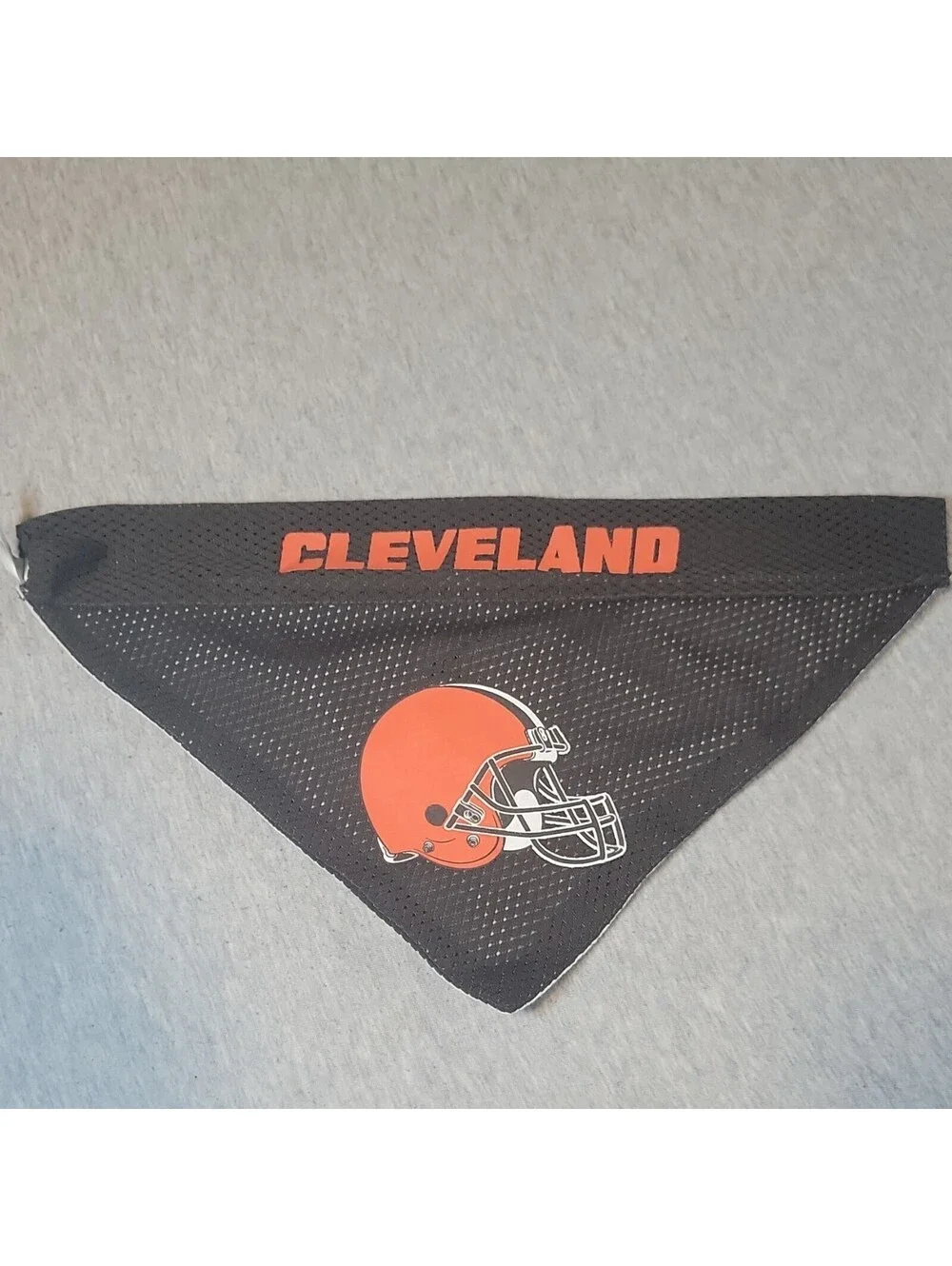 Cleveland Browns Reversible Polyester Dog Bandana/Scarf, Black White Orange M